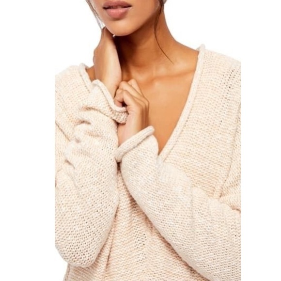 𝅺nwt Free People Small Bright Lights V-Neck Sweater - Picture 4 of 10